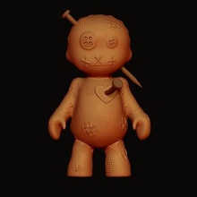 bambola voodoo art deco vodoo magia unghia il pulsante giocattolo della peluche casa witch doctor cuciture 3d print model - Mito3D