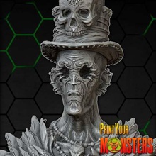 hechicero vudú art las esculturas el escultura horror de la fantasía busto 3d print model - Mito3D