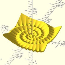 voronoi - & fibonacci-2 Kunst worley Lärm Spirale Platte customizer openscad fibonacci math 3d print model - Mito3D