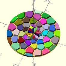 voronoi & fibonacci a arte mosaico spial de montanha-russa personalizador sistemas openscad matemática-art matemática 3d print model - Mito3D