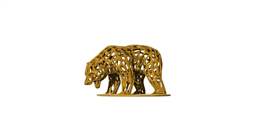 Voronoi Urso escultura arte animal 3d print model - Mito3D
