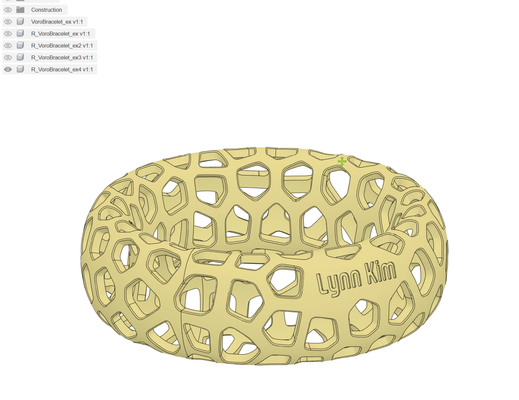 voronoi braccialetto gioielleria squillare 3d print model - Mito3D