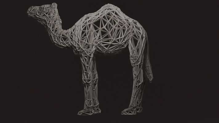 voronoi camel voronoianimal art 3d print model - Mito3D
