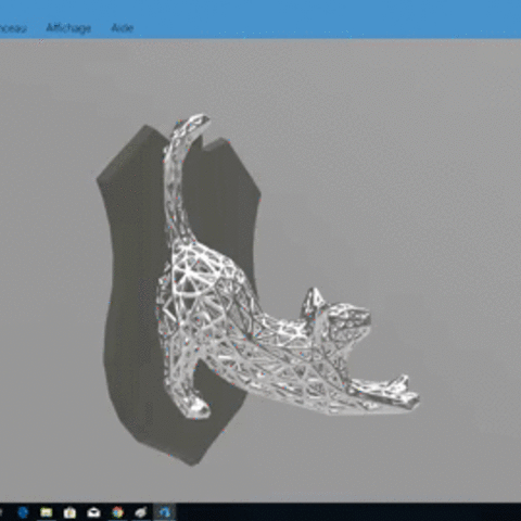 voronoi cat art chat animal 3D print model - Mito3D
