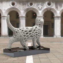 voronoi cat art la competizione esun3d chat animale albino 3d print model - Mito3D
