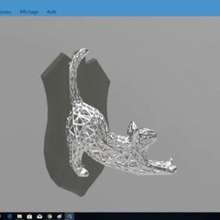 de voronoi gato art el chat animal 3d print model - Mito3D