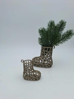 Voronoi Natal sapato conjunto decoração feriados 3d impressão modelo stl Arquivo inverno Projeto faça projeto presente idéia diagrama árvore 3d print model - Mito3D