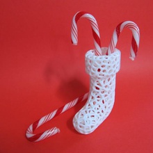 voronoi christmas stocking art decoration 3d print model - Mito3D