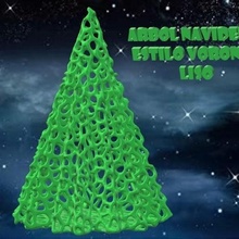 voronoi christmas tree art happy ornament 2020 celebrate merry party voro rustic hole holes 3d print model - Mito3D