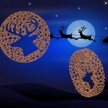 voronoi Noël roue ornement renne style balles heureux 2020 célébrer joyeux fête voro rustique trou trous Balle pendentif Patate noel flocon 3d print model - Mito3D