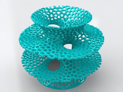 voronoi costa vase Art protonik surface math art science 3d print model - Mito3D
