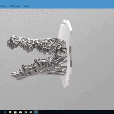 voronoi timsah sanat hayvan 3D print model - Mito3D