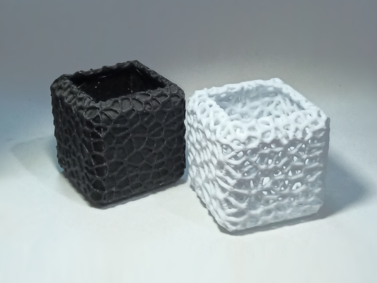 voronoi cubo fioriera acquario maceta pentola stile all'aperto giardino attività 3d print model - Mito3D
