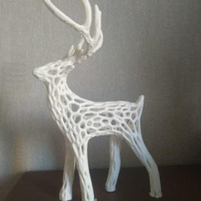 voronoi deer art christmas stag 3d print model - Mito3D