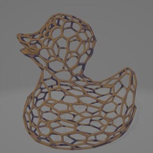 Voronoi ördek Sanat plastik kuş banyo suyunu sıkmak Sarı köpük 3d print model - Mito3D