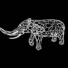 Voronoi elefante stl arte decoração casa artigo 3d print model - Mito3D