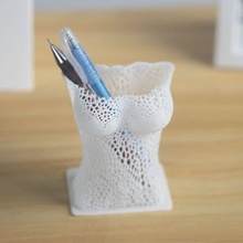 voronoi female torso pencil pen organizer holder vase 3d print model - Mito3D