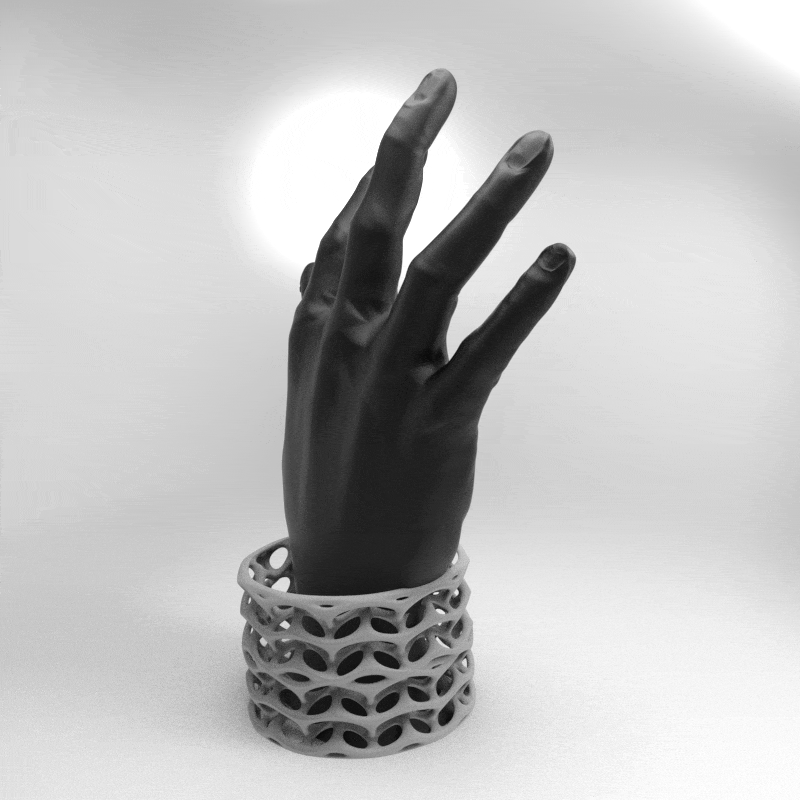 Voronoi generativo pulseira orgânico arte acessório joalheria anel moda 3D print model - Mito3D