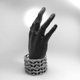 voronoi generative bracelet organic art accessory jewelry ring fashion baracelet 3d print model - Mito3D