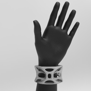 voronoi generativo braccialetto organico arte accessorio gioielleria squillare moda bracciale 3d print model - Mito3D