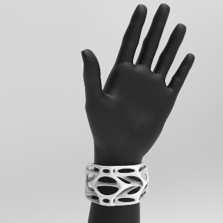 voronoi generativo braccialetto organico arte accessorio gioielleria squillare moda bracciale 3d print model - Mito3D