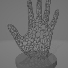 voronoi mano arte scultura scrivania mani base statua dito dita umano corpo 3d print model - Mito3D