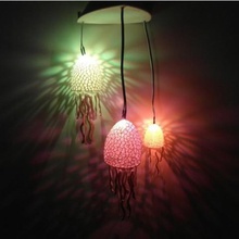voronoi jellyfishes lighted decoration home 3d printed jellyfish customizable customizer lamp led light lighting square 3d print model - Mito3D