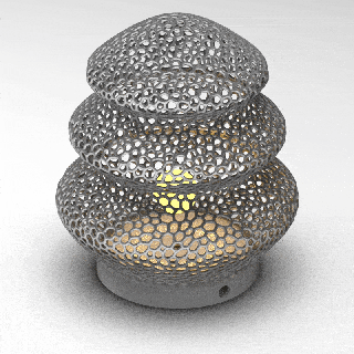 voronoi lamp generic parametric cube sculpture art collection deco organic generative abstract light fashion decorative 3d print model - Mito3D