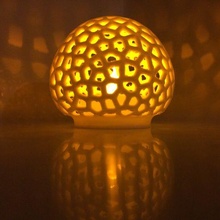 voronoi LED seta gorra te ligero sombra vela porta soporte matemático Arte matemáticas escultura té florero decoración 3d print model - Mito3D