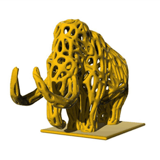 voronoi mammoth 3D print model - Mito3D