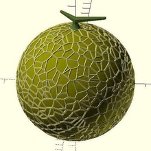voronoi melon art openscad customizer fruit cantaloupe 3d print model - Mito3D