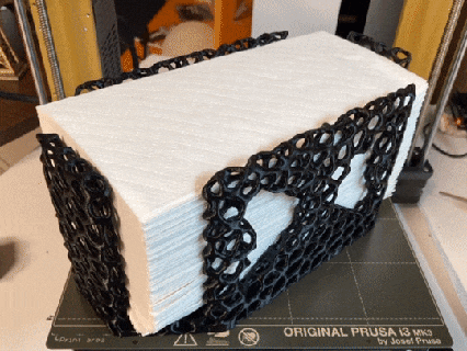 voronoi paper towel-tissue box 24 x 11 cm towel voronoidesign tissue kitchen 3d print model - Mito3D