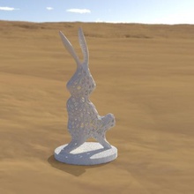 voronoi rabbit art albino 3d print model - Mito3D