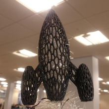 voronoi foguete escultura da árvore de natal topper a arte decoração retrorocket espaço nave espacial esculturas 3d print model - Mito3D