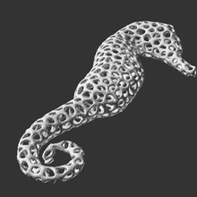 voronoi caballo mar herramienta animales pez 3d impresión 3d print model - Mito3D