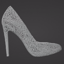 voronoi shoe stl - 3d printable fashion toy parametric pattern foot footwear heels print woman poly boot cleat loafer slipper sneaker stilettos 3d print model - Mito3D
