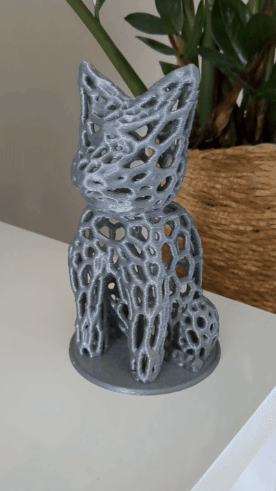 voronoi in piedi gatto arte decorazione regalo 3d print model - Mito3D