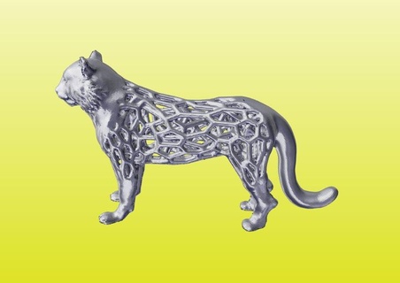 voronoi estructura animal Tigre Tigre animal salvaje voronoi patrón juguete agujeros 3d print model - Mito3D