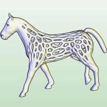 voronoi stile horse 2mm versione leggero modello impermeabile cavallo animale 3d Stampa reticolo 3d print model - Mito3D