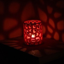 voronoi supporto di candela tealight casa 3d print model - Mito3D
