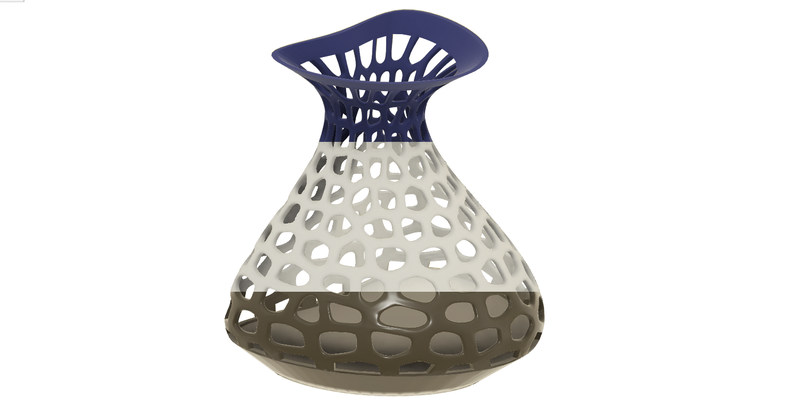 voronoi v1 vase zuhause haus ender mehrfarbig modern kunst dekoration garten zeitgenössisch stil zubehörteil digital skulptur drucken technologie innovation innere design küche flexibel sla 3d print model - Mito3D