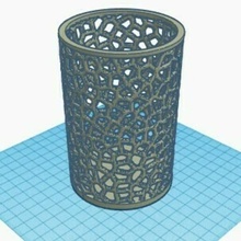 voronoi vase planter plant pencil desk 3d print model - Mito3D