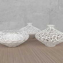 voronoi vase set tool plant pot flowerpot 3d print model - Mito3D