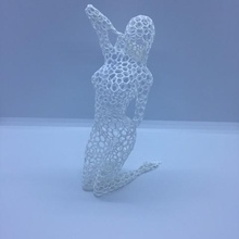 voronoi-Frau stellt Kunst Körper Dekoration Skulptur 3d print model - Mito3D
