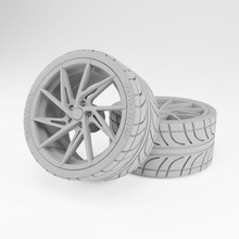 vorsteiner vfn 512 estilo escala modelo rueda conjunto 20 pulgadas borde neumático 3d impresión Sla resina coche vehiculo Vorstein 3d print model - Mito3D