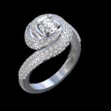 vortex ring swirl - bague tourbillon jewelry whirl maelstrom whirlpool whirlwindring alliance gem art jewel jewellery circle rings gold casting wax 3d print model - Mito3D