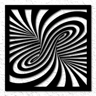 vortex wall art tornado decor abstract modern optical illusion twister home 2d low poly 2dart deco swirl 3d print model - Mito3D