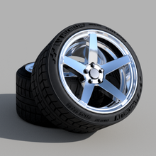 Vossen cv3 18inch aros Michelin pneus diecast escala modelos trabalhos Toyota jdm camadas hw hotwheels blitz pandem Japão nissan moda antiga 3d print model - Mito3D