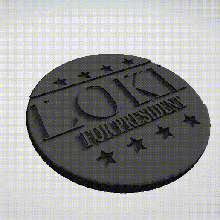 vote Loki Président mode épingle porte clés 3d print model - Mito3D