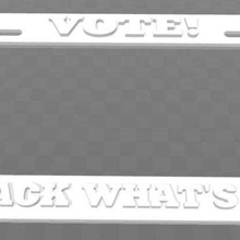 vote take back what's yours license plate frame art signs logos 3d print model - Mito3D